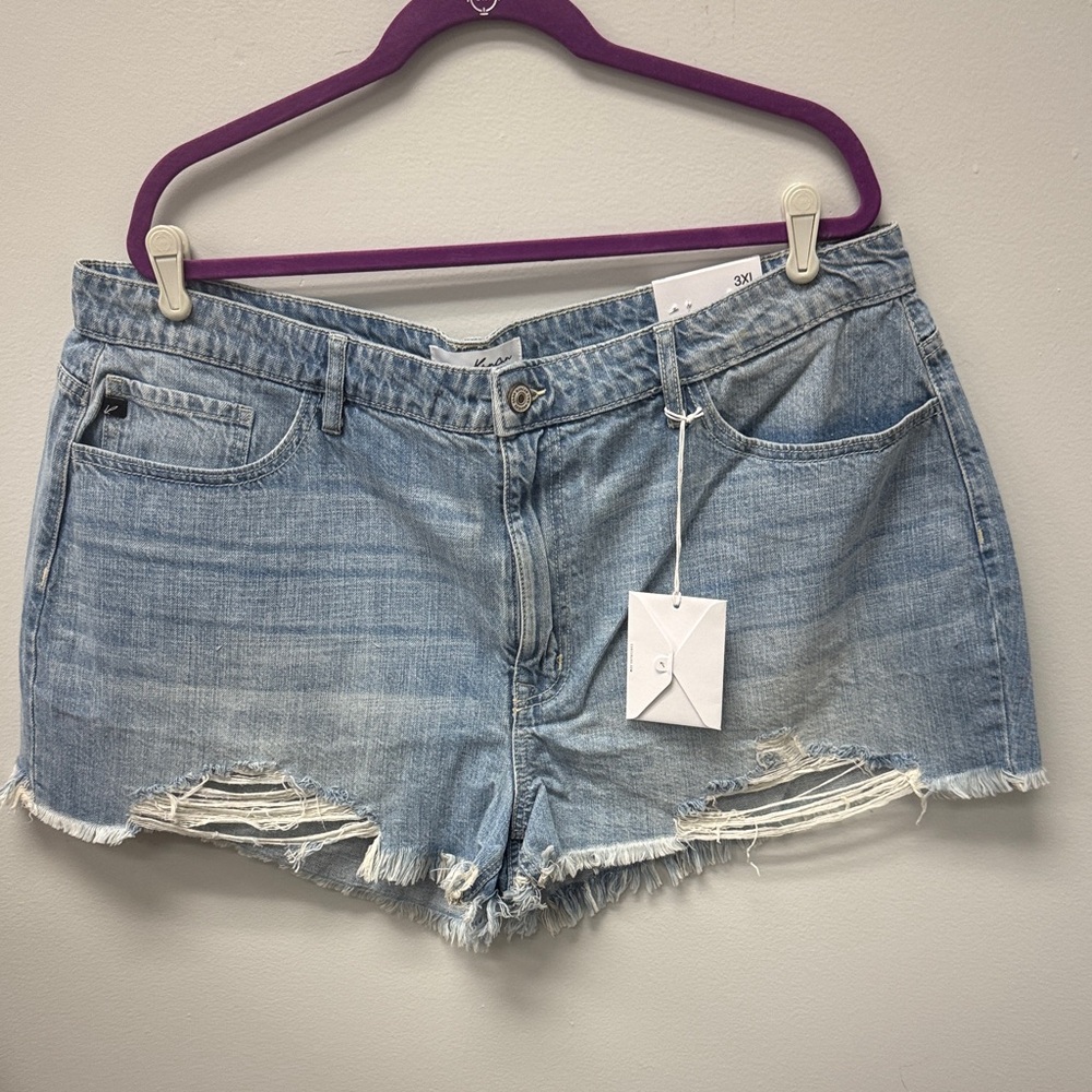 KanCan Light Blue Distressed Jean Shorts